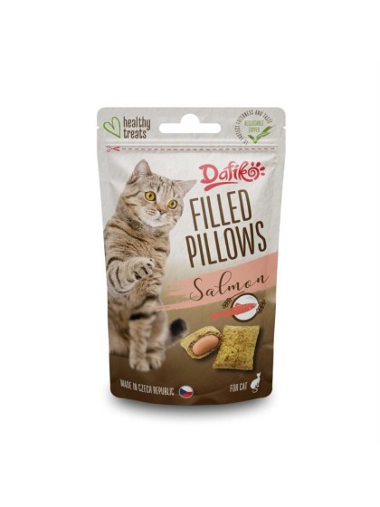 Dafiko Filled Pillows Λιχουδιές Σνακ Γάτας Γεμιστές με Σολομό 40gr petwithlove pet shop 